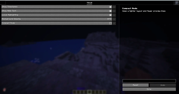 Visual settings