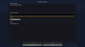 Message Translation Screen