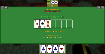 Blackjack menu