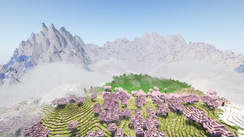 Mountain Range & Cherry Blossom