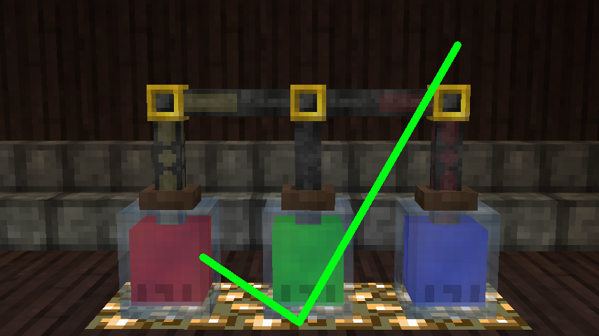 The same three jars of essentia are connected by essentia pipes. The pipes are not venting, indicating no conflict. A large green checkmark is superimposed over the scene.