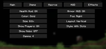 HUD menu