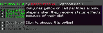 Options menu