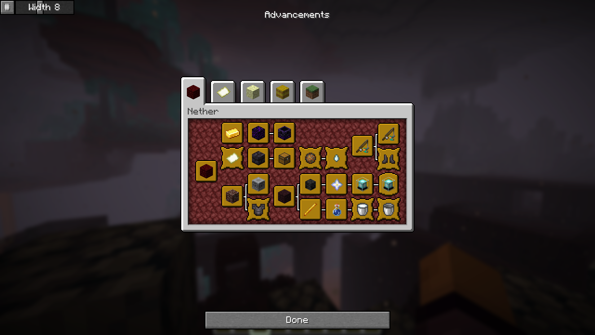 Compactly arranges advancements into a grid