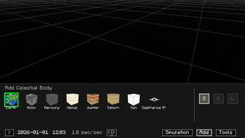 Planet selection menu