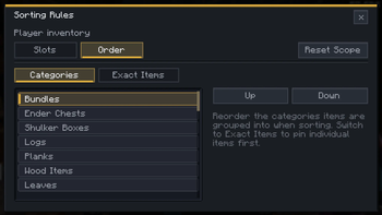InvSort order rules