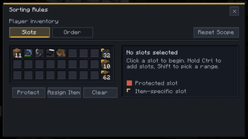 InvSort slot rules