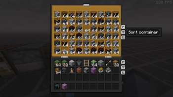 Chest Sort Button: Before