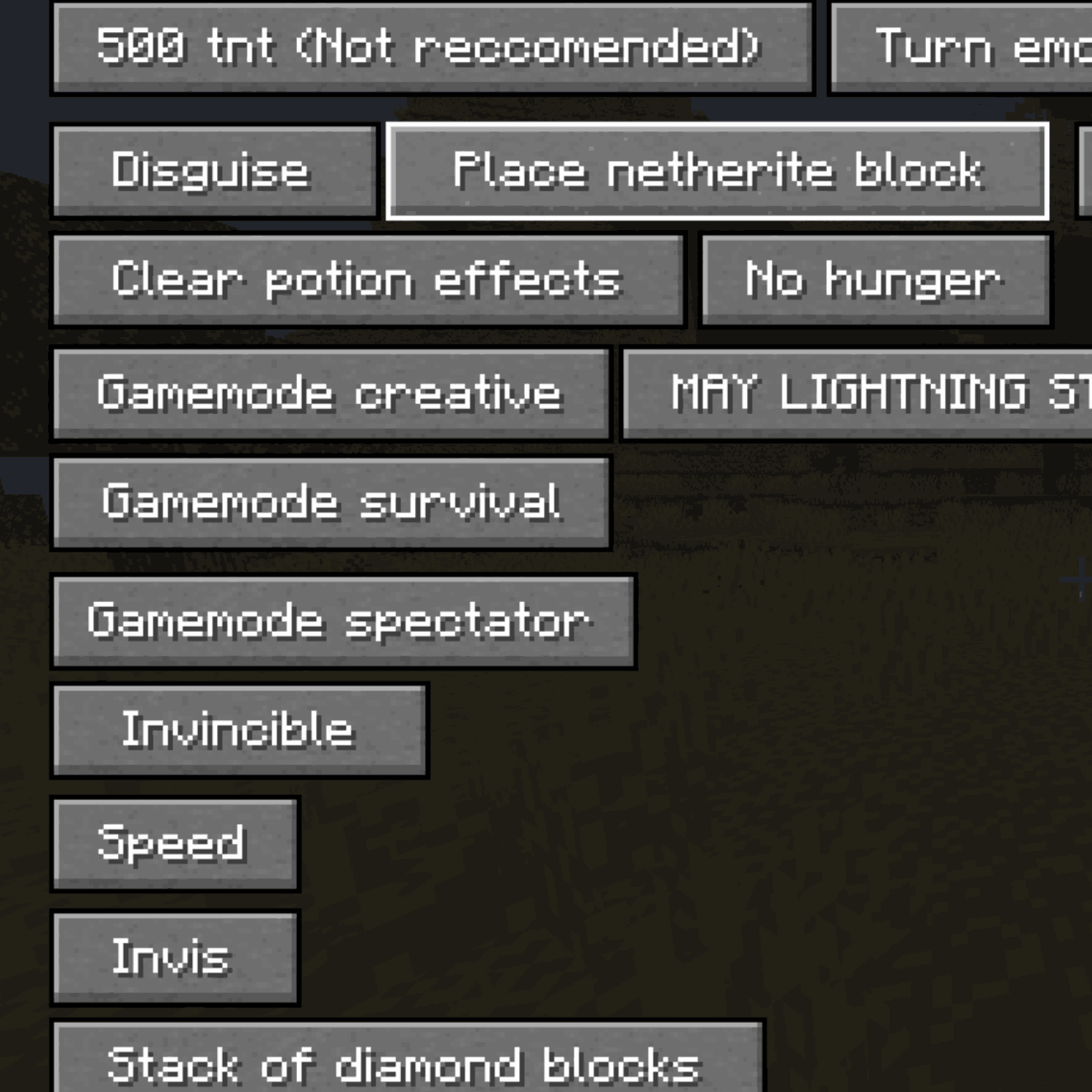 MMOG's cheat menu