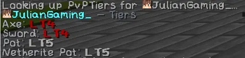 PVPTiers Lookup - JulianGaming_