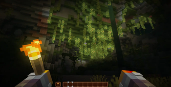 Luminous Lush cave vines