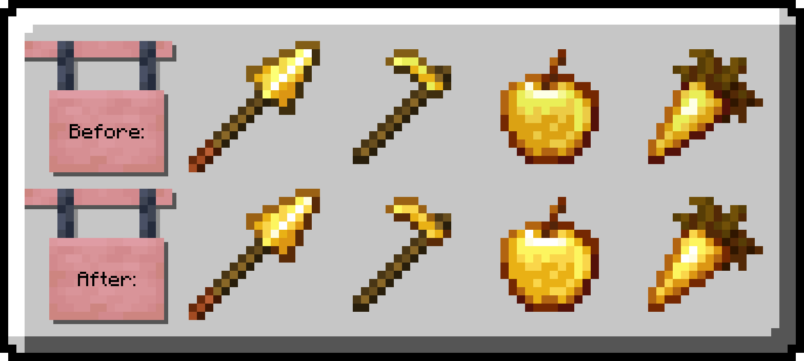 Golden Tools and Food