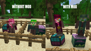 Comparison of rendered clothes with and without this mod
