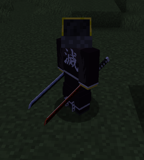 2 swords sheathed on the hip