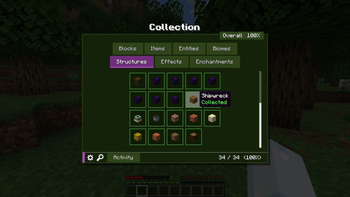 Structures tab to collect structures