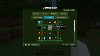 Effects tab to collect potion effects