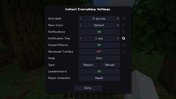 Settings page with configuration options
