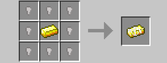 Reinforced gold crafting recipe.