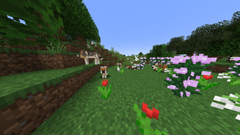Some Dire Wolves in a Flower Forest