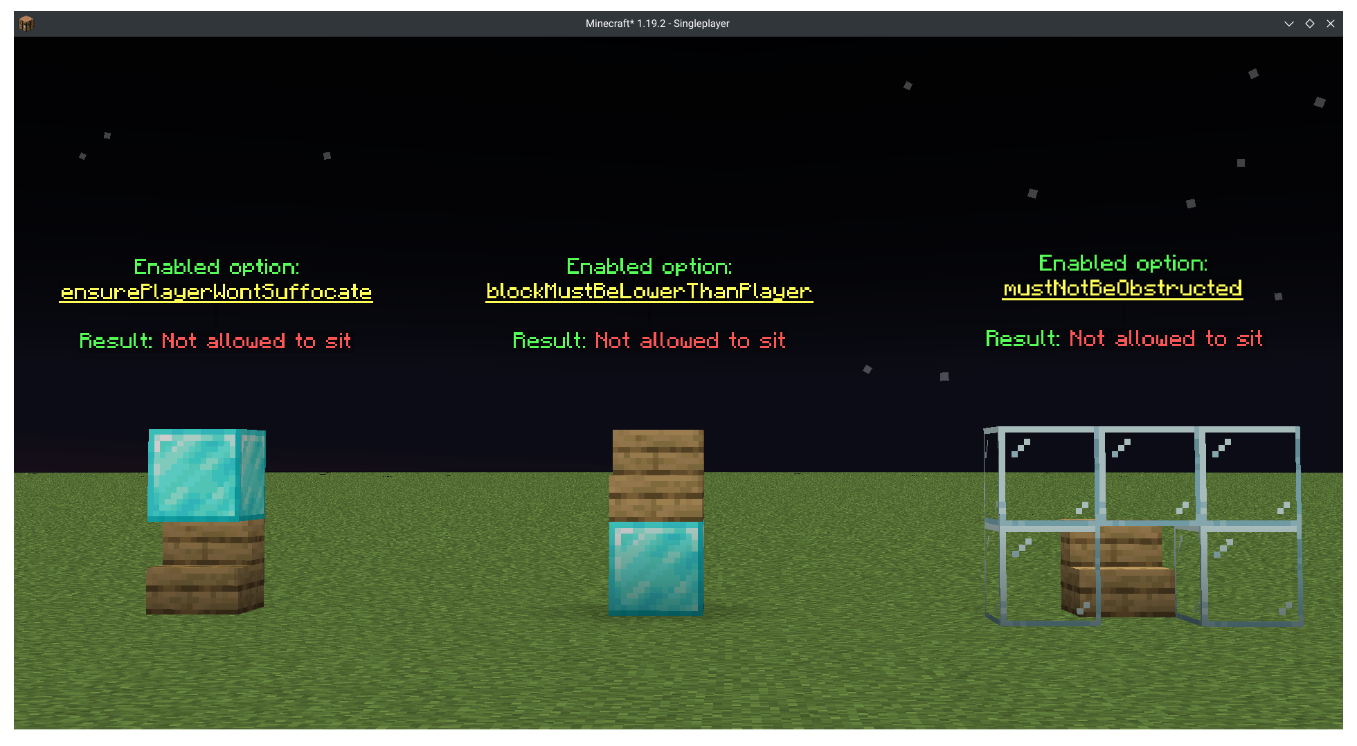 An in-game example of what the restriction in the config file applies to.
