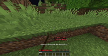 Low durability warning and safety block