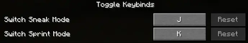Keybinds to switch modes