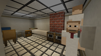 The kitchen of the office area.