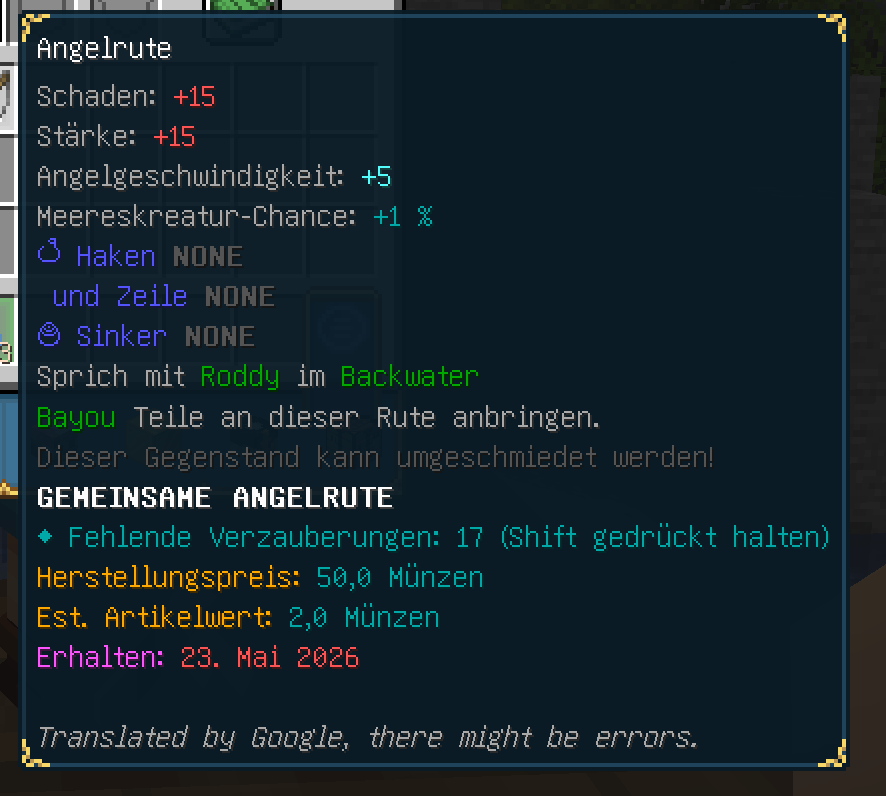 items after translation