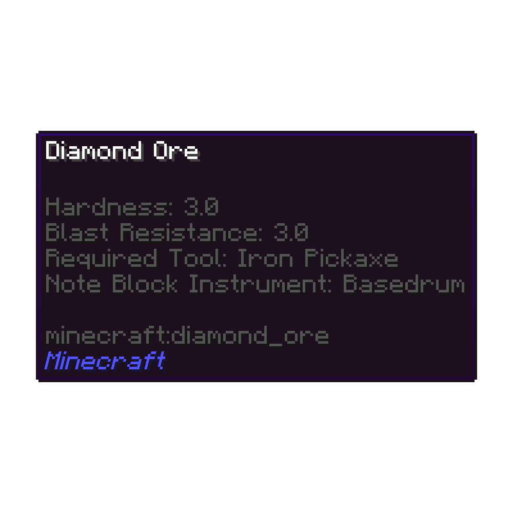 Diamond Ore Tooltip