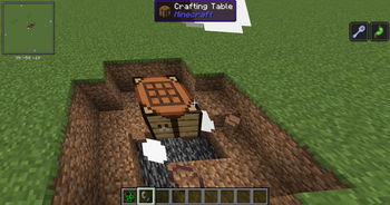 Creeper to crafting table