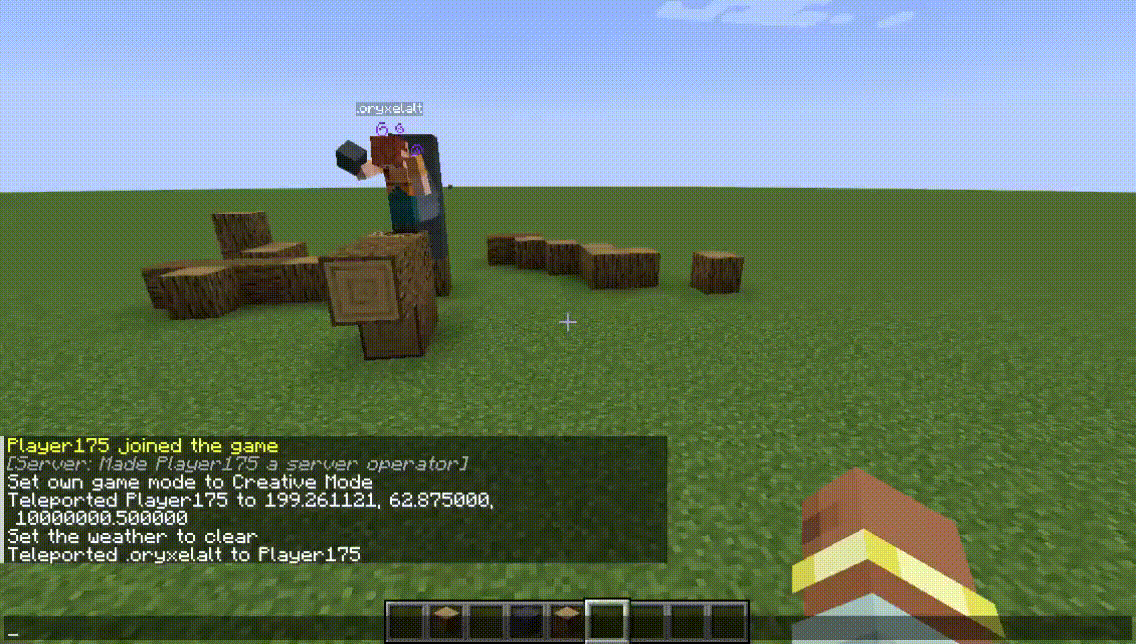 Bedrock player at high coordinate.