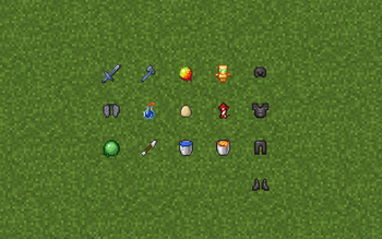 Most of the items textured