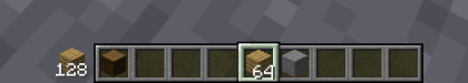 Usage Ticker displaying the total of Wood Planks in the inventory.
