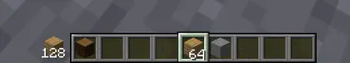 Usage Ticker displaying the total of Wood Planks in the inventory.