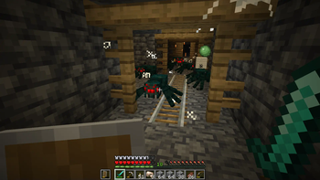 Player Fighting the New Cave Spiders