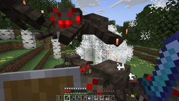 Player Fighting a Spider Queen
