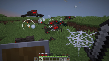 Player Fighting the New Spiders
