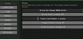 Build in config. can be opend using the mods button