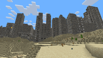 City with the tall buildings profile