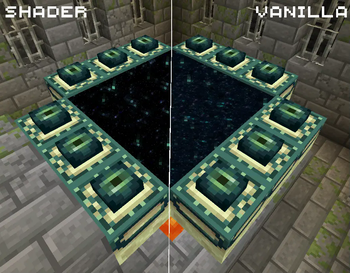 Comparison between vanilla and shader