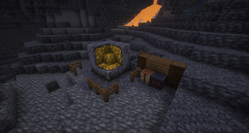 Golden Boulder being cracked open