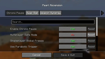Configuration menu