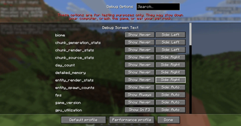 New F3 Settings