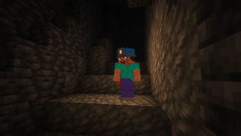 Steve in Mining Helmet