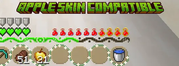 The pack includes now custom green textures for AppleSkin