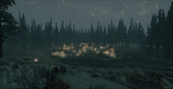 A Village in Taiga Forest