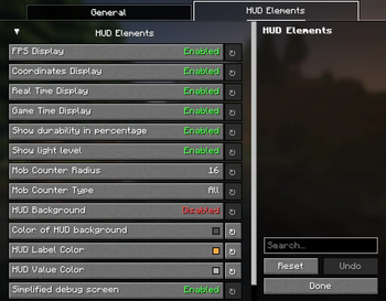 Settings screen 2
