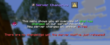 Empty changelog UI