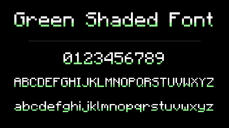 Green Shaded Font