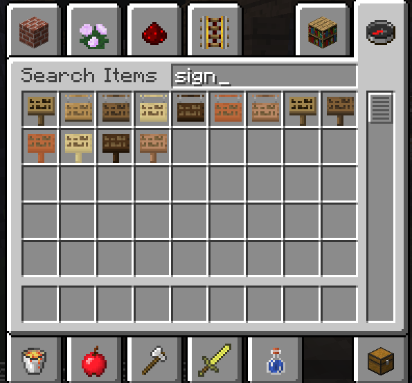 SIgns in inventory